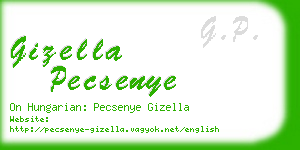 gizella pecsenye business card